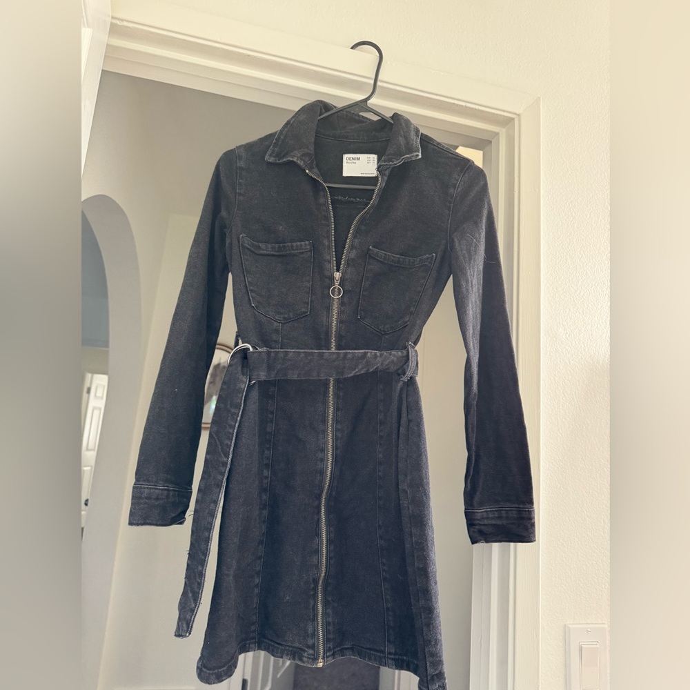 Black denim dress